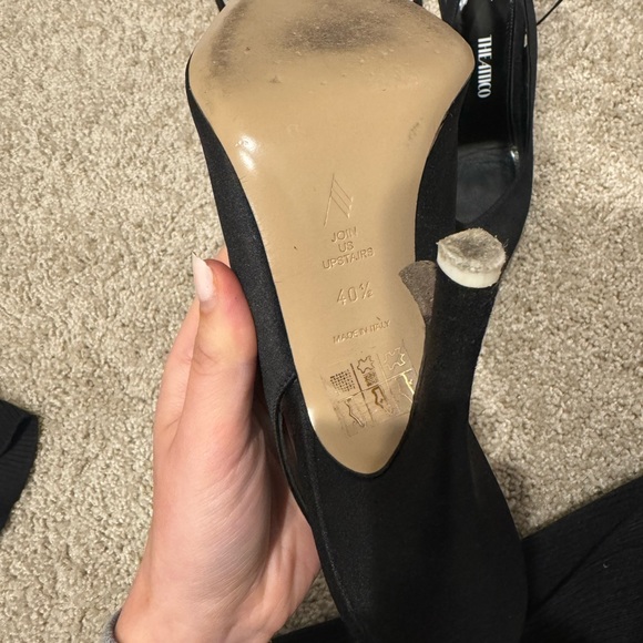 Attico black satin slingback heels - Picture 8 of 11